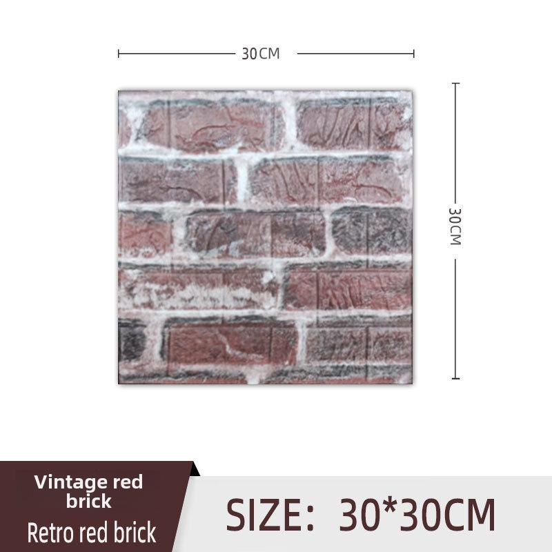 3D XPE Foam Self-Adhesive Brick Wall Stickers, 30x30cm, Small Size