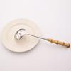 2Pcs/set Bamboo Wooden Handle Big Leaky Spoon Stainless Steel Tableware Long Handle Serving Spoon Fork Kitchen Cutlery Set
