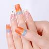 Gel Nail Stickers Full Cover Self Adhesive French Manicure Strips Quick Apply No UV Light Required with Nail File Stick