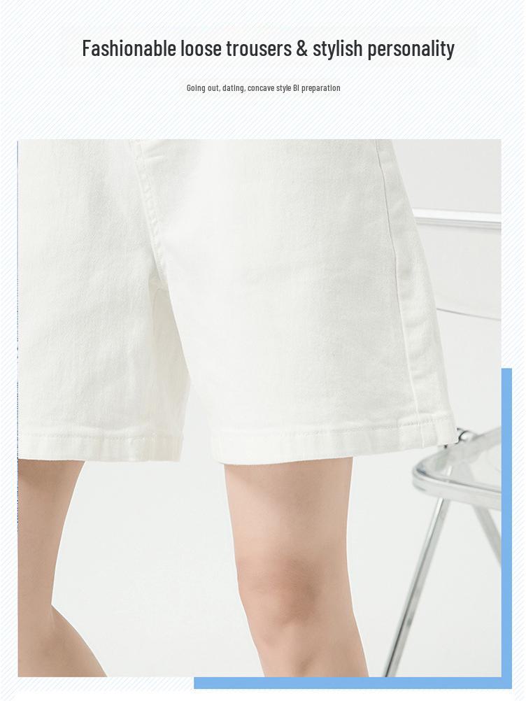 2025 İlkbahar/Yaz Kadın Elastik Kore Tarzı Kemerli Denim Şort