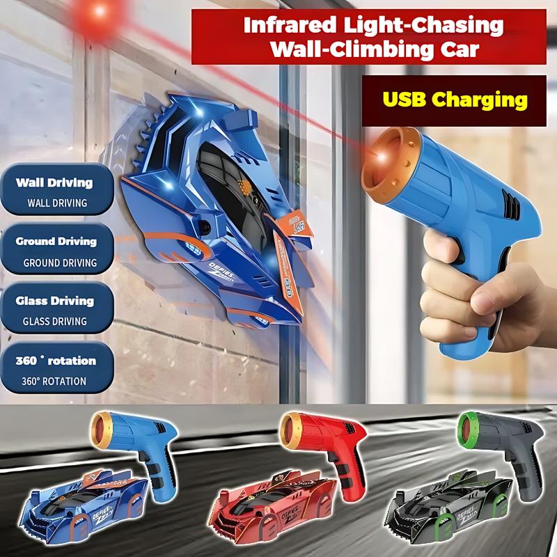 Infrared Laser RC Car Wall & Ceiling Climbing Stunt Drift Vehicle Anti-Gravity Remote Control Light-Chasing Racing Toy for Kids