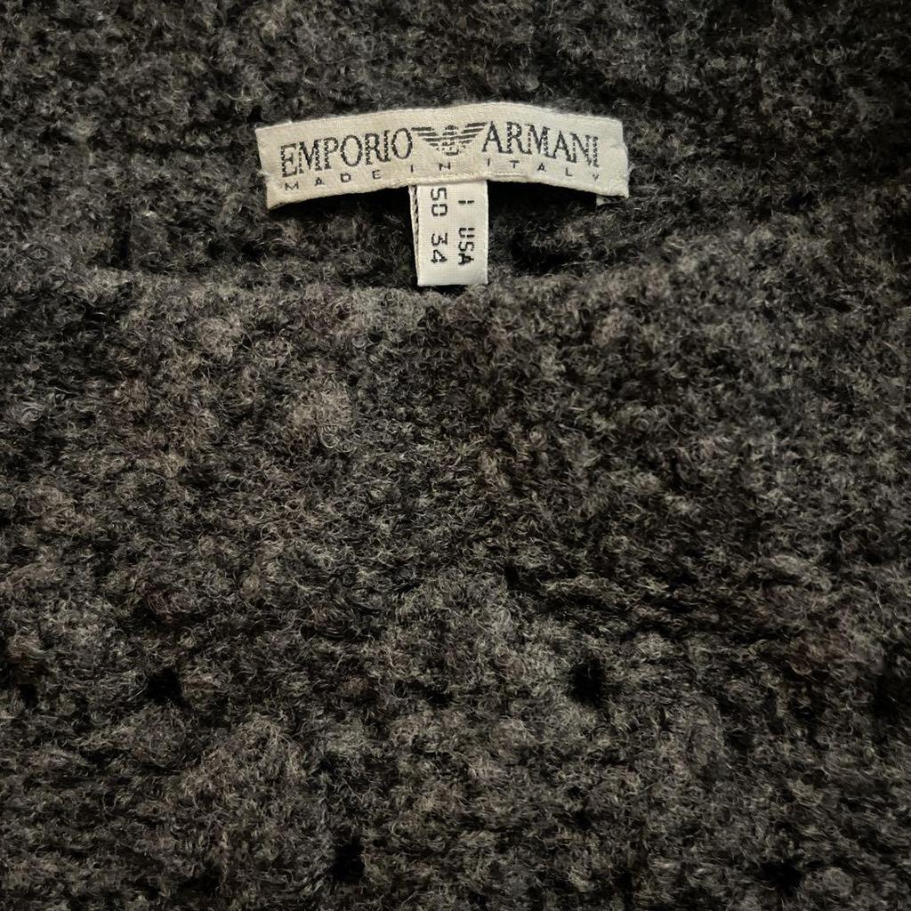 [USED] EMPORIO ARMANI Gray Knit Sweater, Size Small