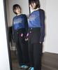 RONRON Skirt Layered Sweat Pants Black