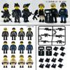 M8029A 8029B Black Swat Building Block Figurine Police Doll Ornament Small Particle Splicing Boy Toy Bag