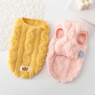 Winter Pet Clothes Fleece Pullover Warm Cute Wavy Double-sided Puppy Kitten Coats Sweater for Small Medium Dogs Cats Outfit