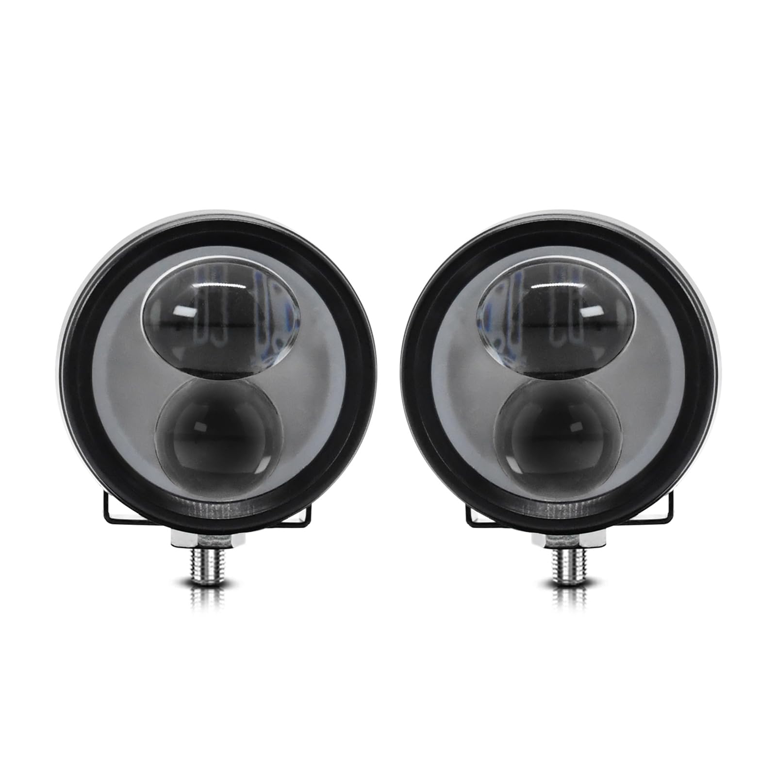 Xtahdge LED Driving Lights, 60W 6000LM Motorcycle Driving Fog Lights, Waterproof Round LED Spotlights 2 Pack