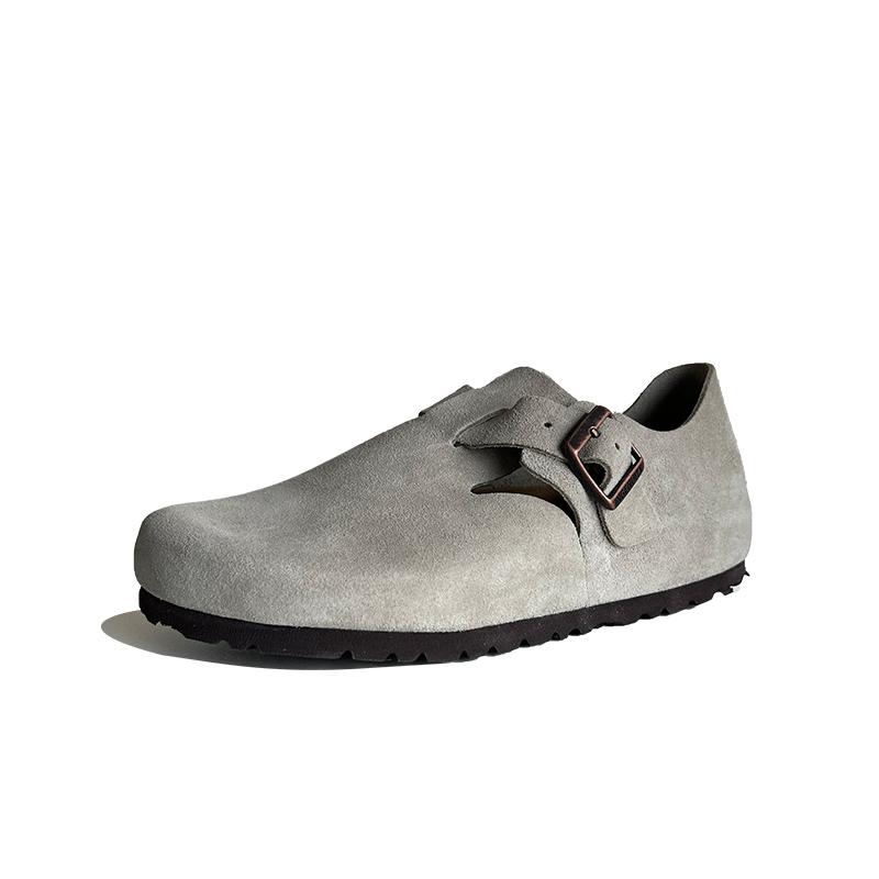 Fashion Muxinfei Genuine Leather Boken Slippers] New Soft Bottom Boken Slippers for Men and Women, Outerwear Boken Half Drag