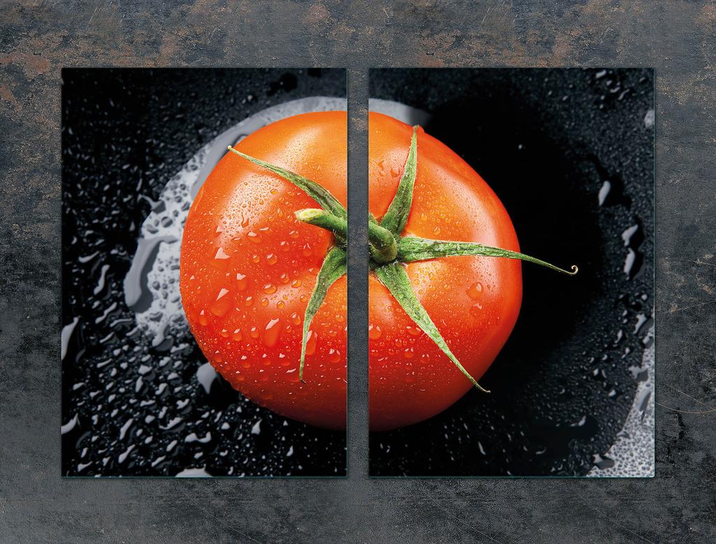 PIANO PROTETTIVO IN VETRO PER CUCINA 2x35x52 POMODORO