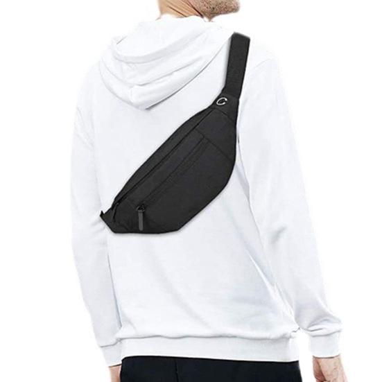 Reflective Waist Bag with Headphone Jack Zipper Closure Pockets Design Multi-purpose Style Belt Bag Running Accessory
