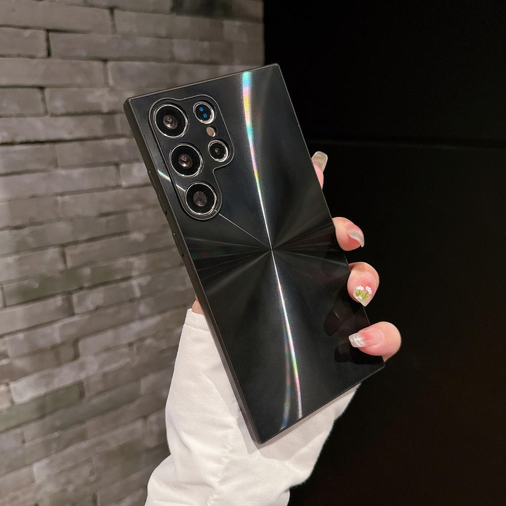 Samsung S25ultra Colorful Aurora CD Pattern Mobile Phone Case Laser S24u Advanced S23 Niche Anti Fall A54