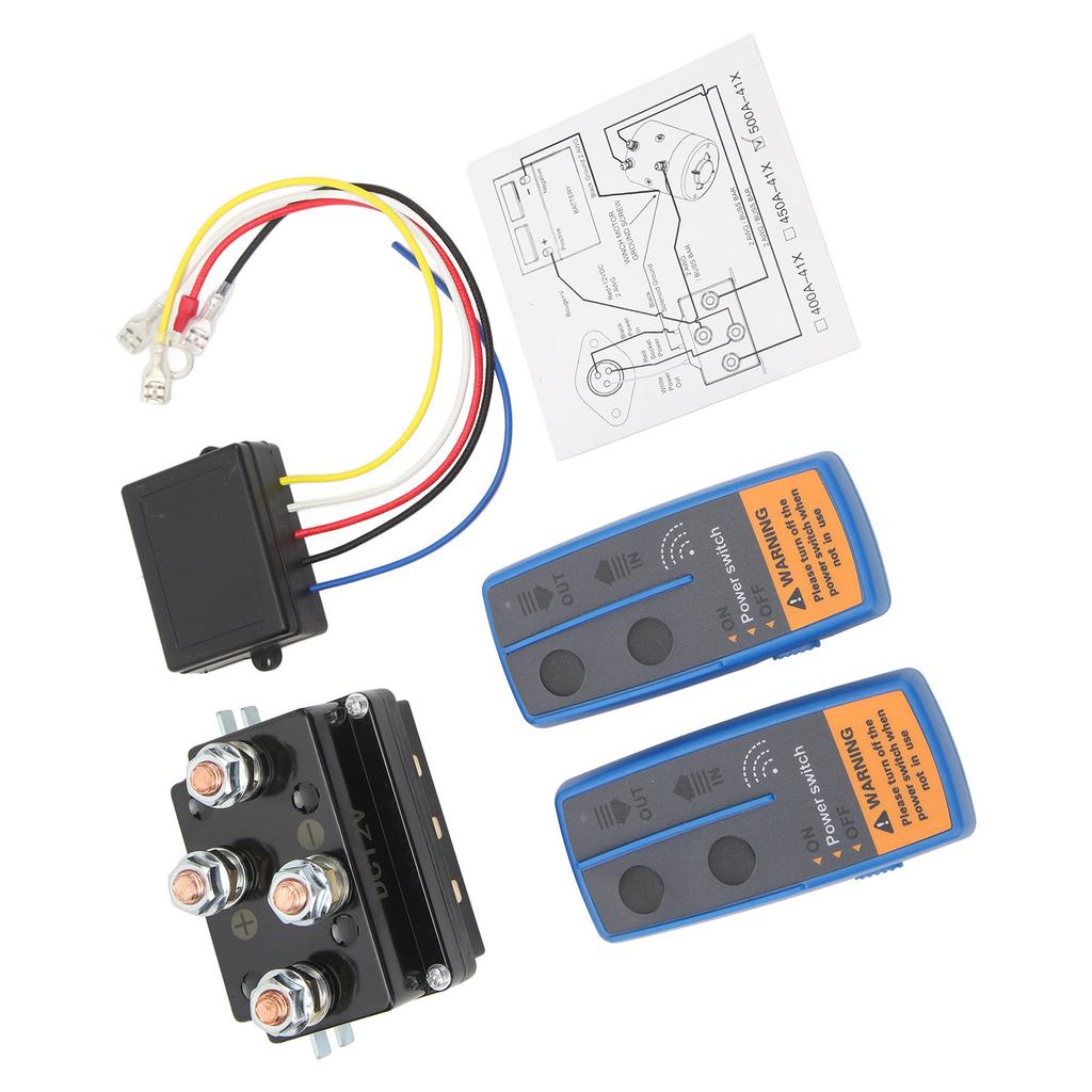 Wireless Winch Remote Control Kit 500A Winch Solenoid Relay Contactor for 8000lbs to 12000lbs ATV UTV Winch DC 12V