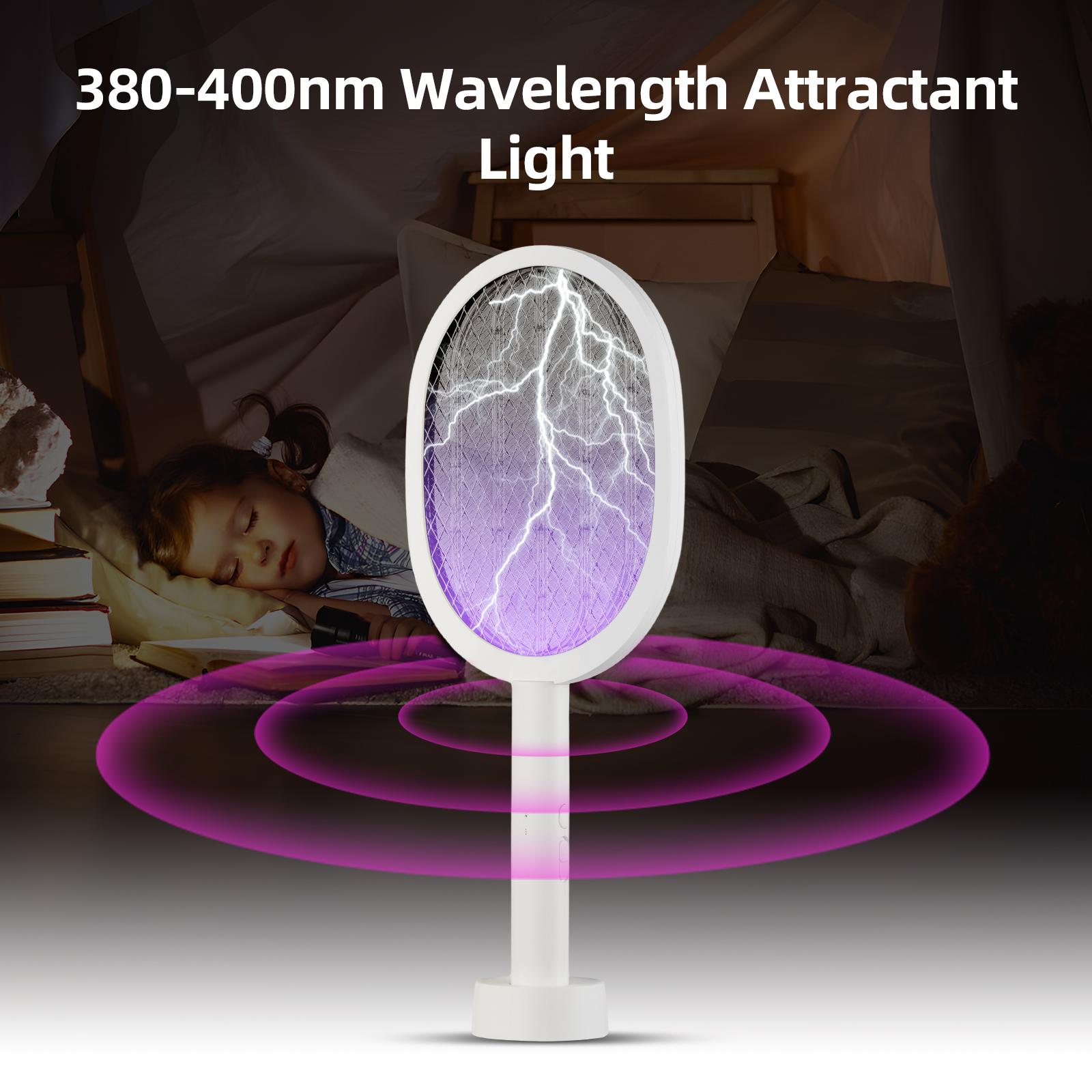 

Электрическая мухобойка 3000 В, умная ракетка для защиты от насекомых с основанием, 3-слойная защитная сетка, два режима