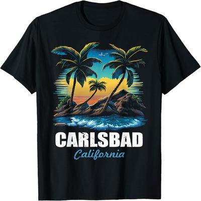Retro Carlsbad California Sunset Vintage Vacation Souvenir T-Shirt