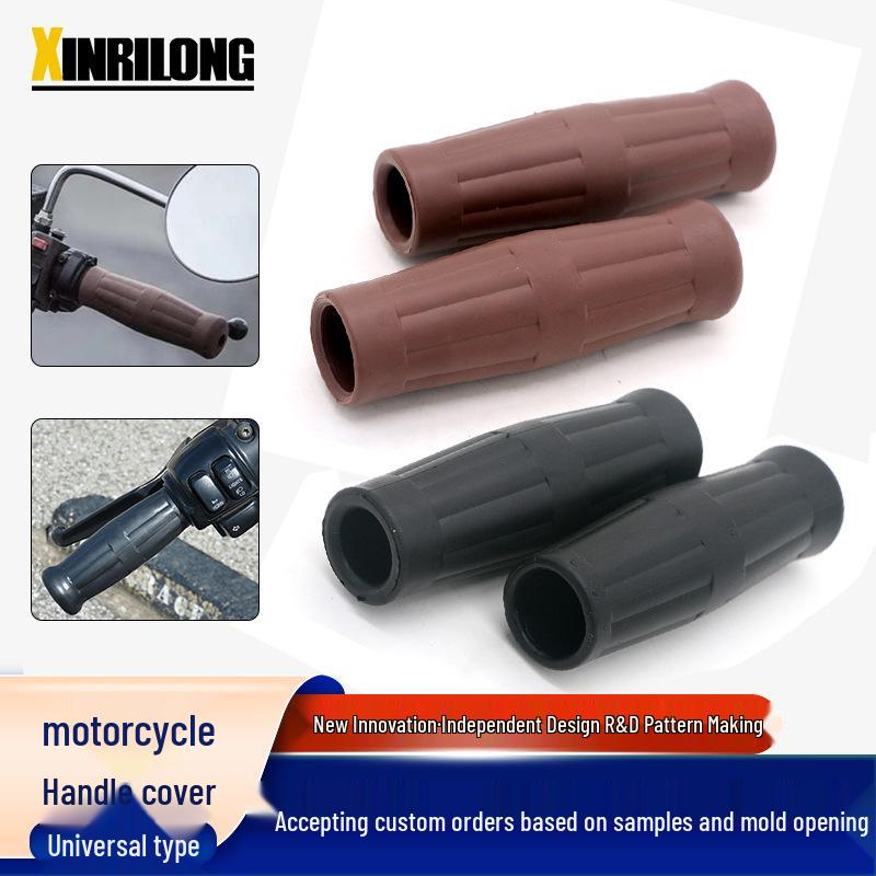 Universal Retro 22mm Handlebar Grips for Harley Cruiser Motorcycles чёрный
