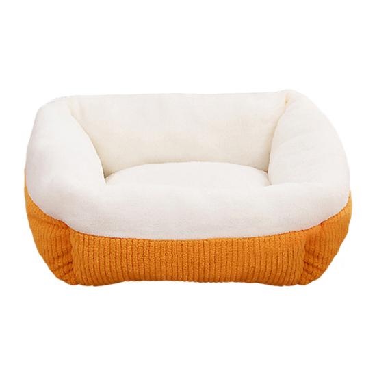 

Ортопедический диван-кровать для собаки Пушистая успокаивающая кровать для кошки с приподнятыми бортиками Нескользящее дно Моющаяся теплая лежанка для питомца для маленьких и средних собак и кошек S оранжевый