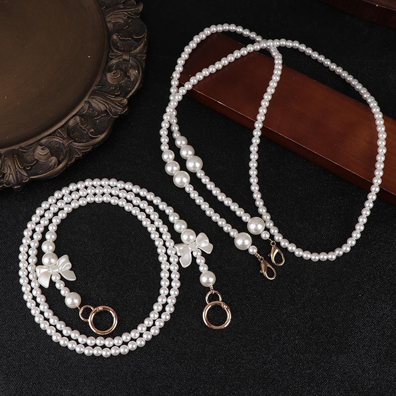Cute 100-120Cm Purse Pearl Strap Beaded Chain Replacement Bag Pearl Chain Diy Bag Accessory Handbag