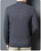 Men's 100% Pure Wool Half-Zip Thickened Sweater, High-End Solid Color Knitwear for Autumn/Winter