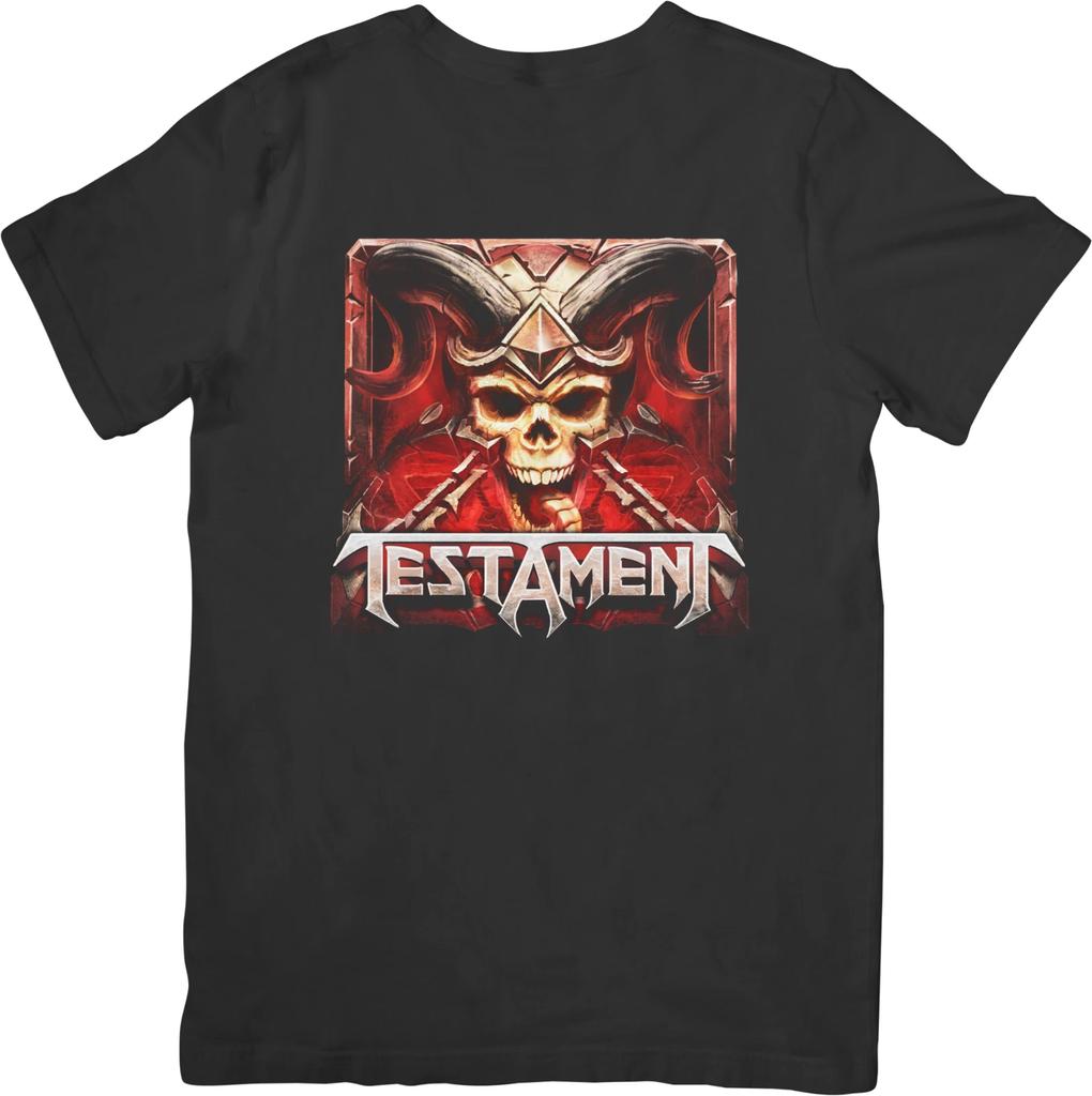 Testament Music Unisex Střih pro Muže & Ženy Kvalitní Bavlněné Tričko Černé