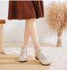 Johnature Hollow-out Genuine Leather Short Boots Retro Thick Heel Breathable Soft Soled Women's Shoes