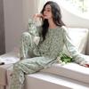 Pajamas Women's Spring and Autumn Pure Cotton Long-sleeved Large Size Can Be Worn Outside, High-end Casual Fashion Cotton Loungewear Suit