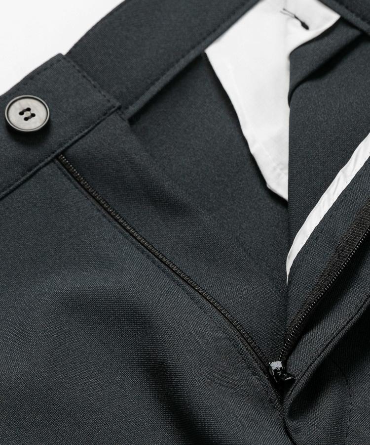 Seuteulaikeu Elegant Pintuck Trousers (Charcoal)