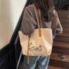 Casual Korean Style Dachshund Tote Bag Graffiti Puppy Cute Armpit Shoulder Bag Commuting Square Underarm Handbag Outdoor