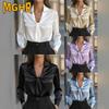 MGHR Women's Fashion Long Sleeve Autumn Winter V-Neck Casual Blouses & Shirts