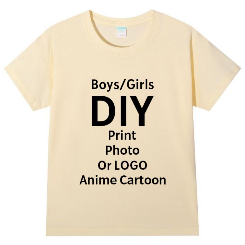 Kids Clothes Customized T Shirts for Boys Girls 100%Cotton Short-sleeve Shirt Tees Tops Personalized Team Logo Graphic T-Shirt