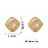 Women's Opal Earrings Trendy Golden Square Small Stud Earrings Lovely Geometry Jewelry Ear Accessories bijoux femmes