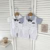 Tuta da Gentiluomo Estiva per Bambino: Finto Due Pezzi a Maniche Corte con Cravatta per Eventi Formali