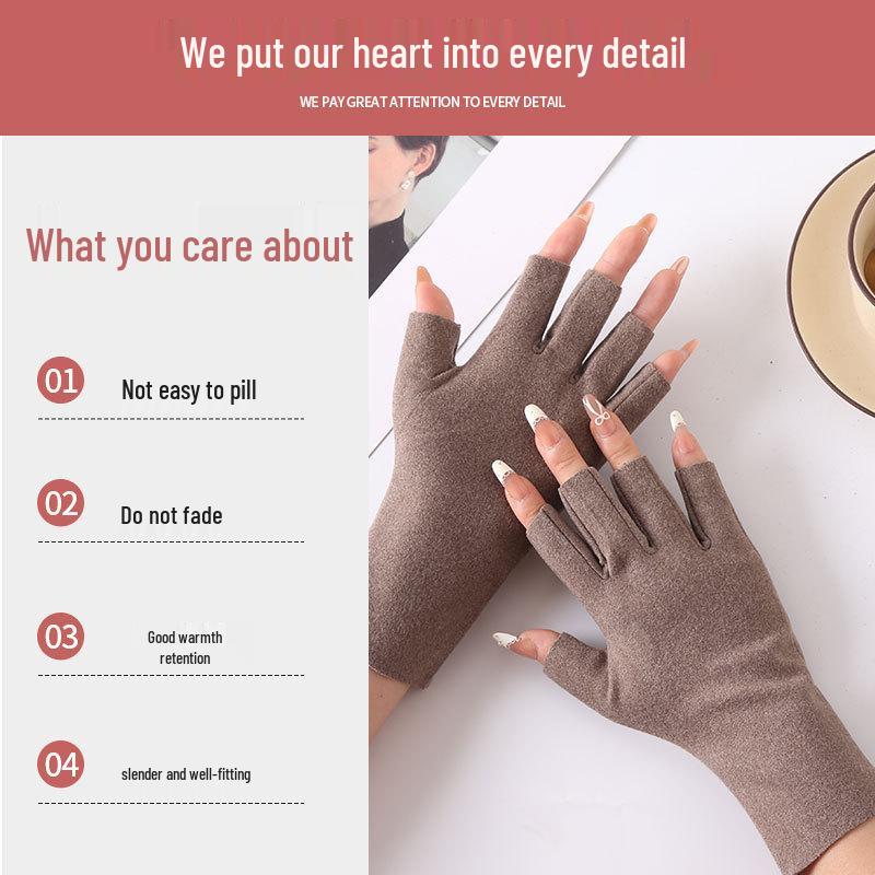 Unisex Halbfinger-Heizhandschuhe zum Tippen, Radfahren und für Maniküren – Touchscreen-kompatibel für Herbst und Winter