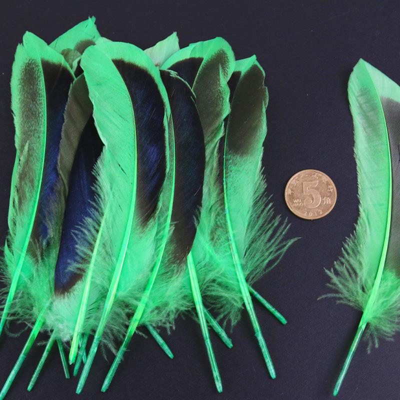 50Pcsdiy Feather Natural Duck Feather Duck Green Feather Jewelry Accessories Craft Decorative Feather Material