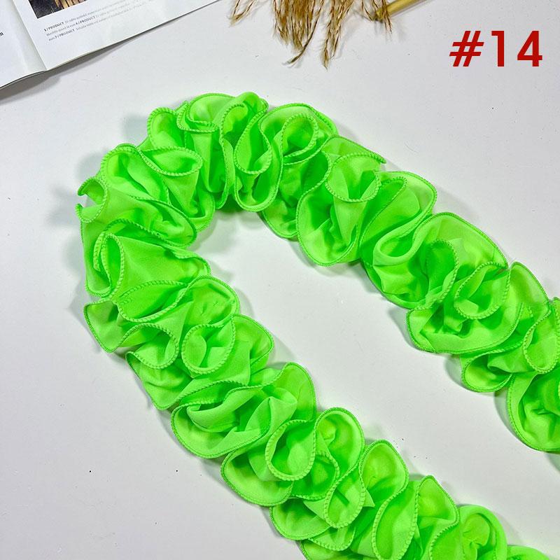 10 Yards 10cm Width Pleated Chiffon Tulle Lace Trim Ruffled Lace Fabric Applique Ribbon Trim Edge For DIY Sewing Dress Curtain
