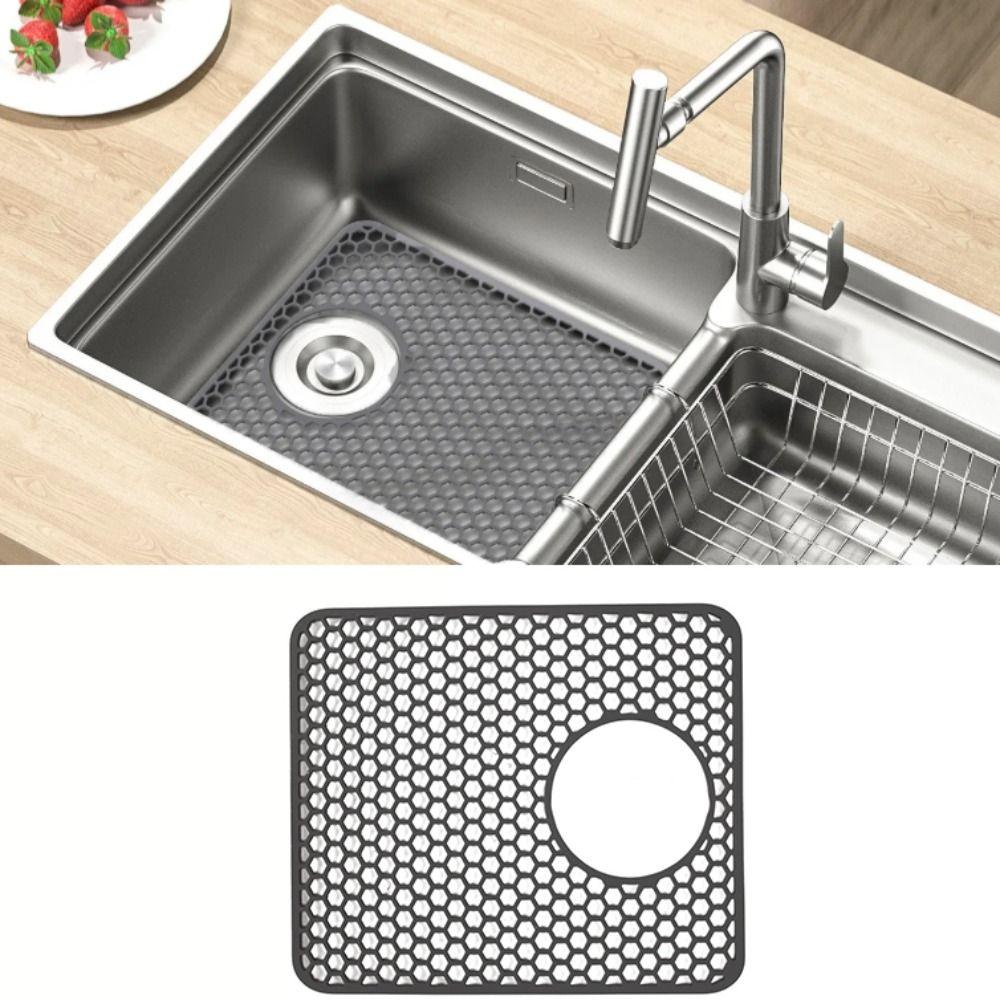 Silicone Kitchen Sink Mat Hollow Countertop Mat Household Drain Pad  Desktop