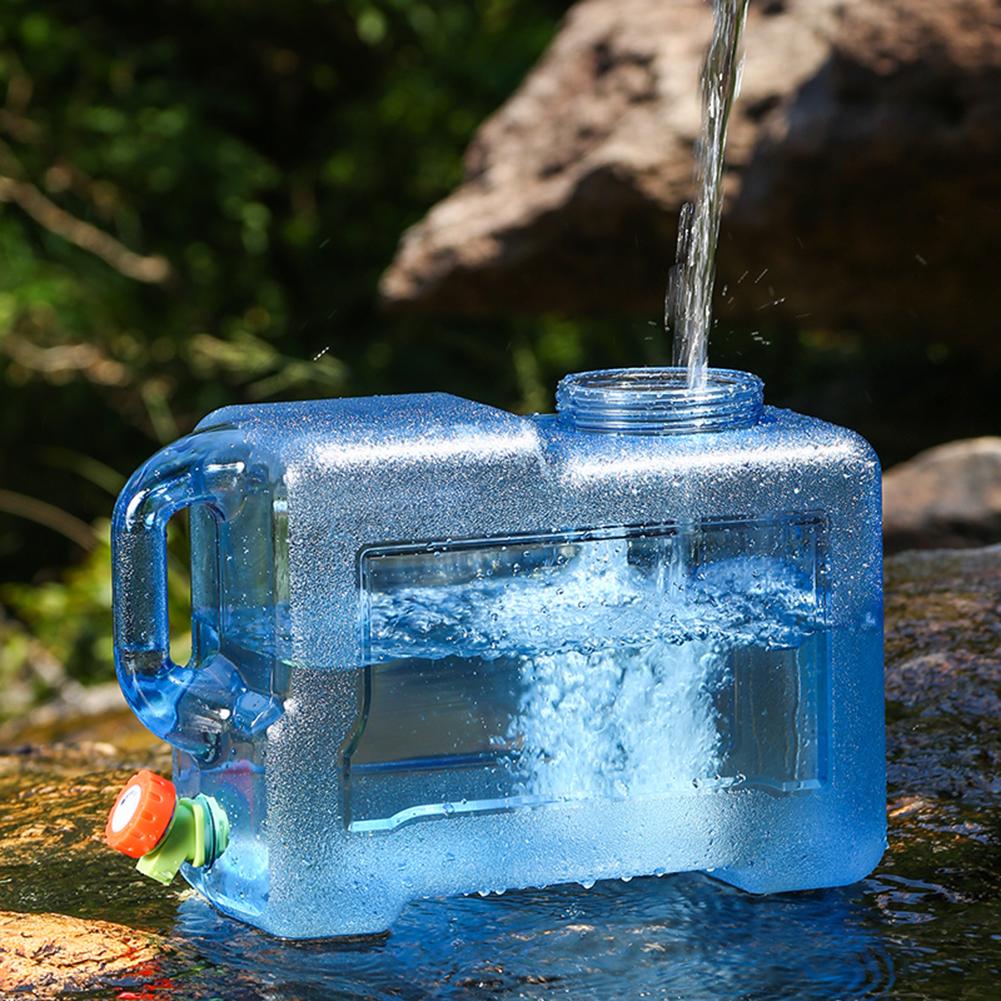 12L Capacity Pure Water Buckets Container with Faucet Portable Driving Water Tanks for Outdoor Picnic Camping Cooking