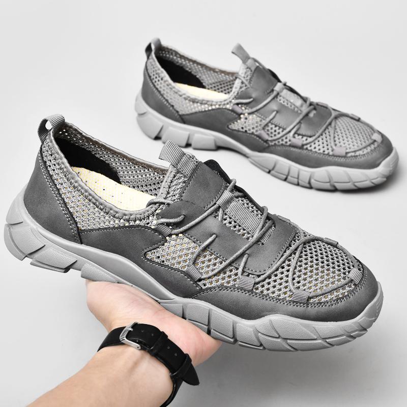 Fashion Summer Mesh Men Shoes Outdoor Men Sneakers Breathable Slip On Men Elastic Band Casual Shoes Antiskid Waterproof Walking Zapatos