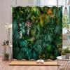 Tenda Doccia Pianta Verde Scenari di Foglie Botaniche Tropicali Fattoria di Fiori Natura Liane Casa Tessuto in Poliestere Tenda Decorazione Bagno