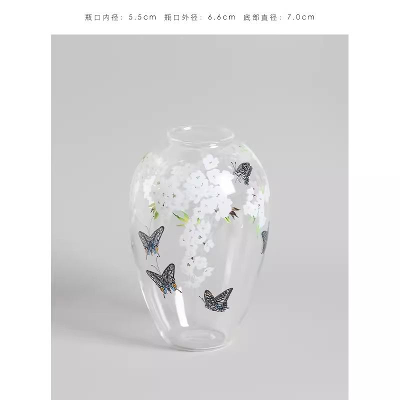 Высококачественные изысканные стеклянные вазы, украшения, новый китайский стиль, прозрачные стеклянные декоративные предметы, гостиная, домашние поделки