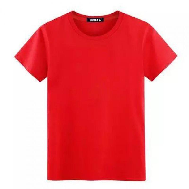 Korean Style Men's Summer Solid Color Round Neck T-Shirt - Black & White