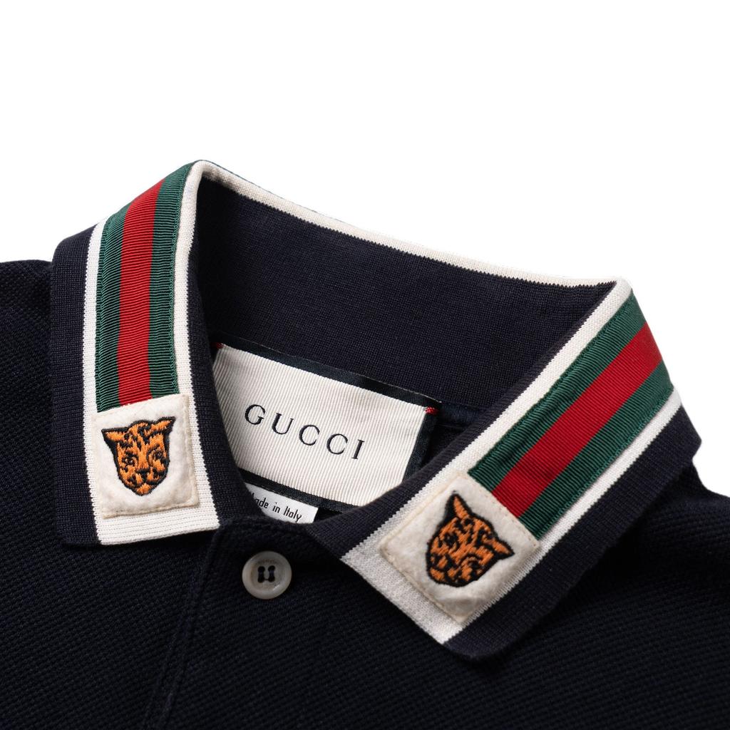 GUCCI Polo Shirt Men's Dark Blue 545714-XJAGU-4685