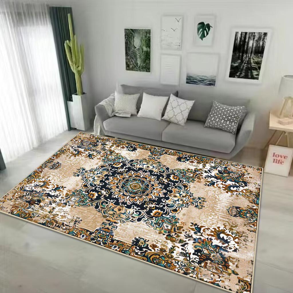 Retro Persian Style Carpet for Living Room Home Decoration Luxury Lounge Rug Soft Bedroom Carpet Non-slip Bedside Mats Washable