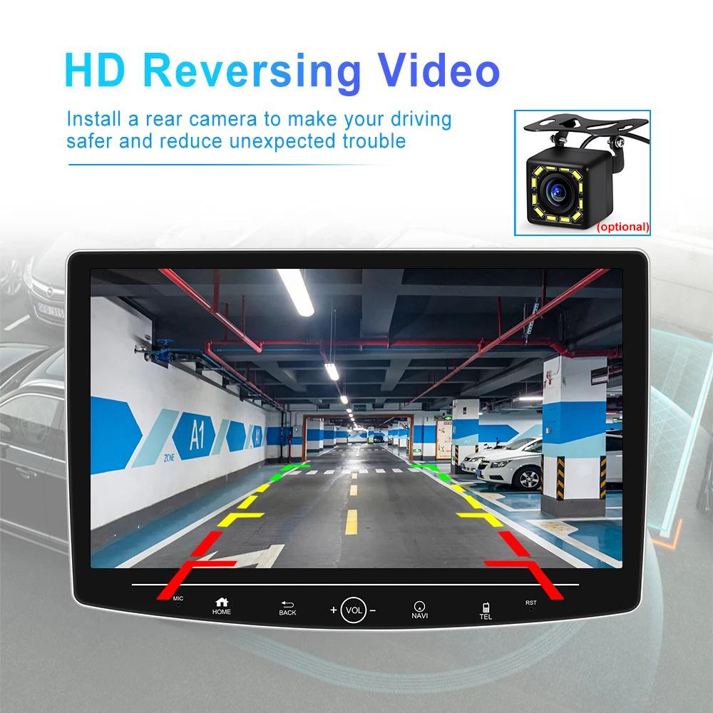 10.1 Inch Rotate Car Radio Knob Button Android Auto Apply Carplay DVD Multimedia Player Car Stereo GPS QLED Universal 1 Din