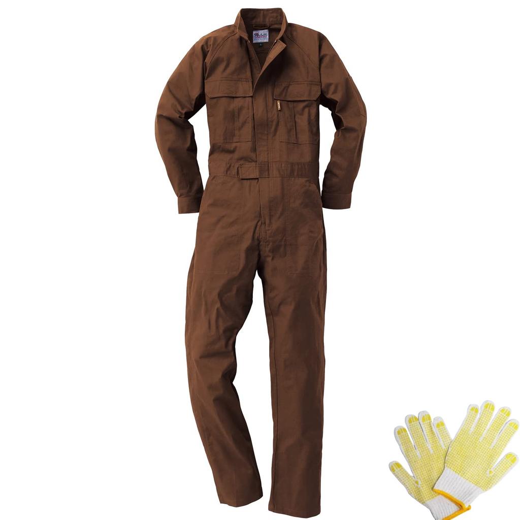 Kurodaruma Long Sleeve Clothes Jumpsuit 49058 Cotton Work Clothes Annual Coveralls Easy To Move All Seasons [Musashino Uniform] 100% Year-round Men's