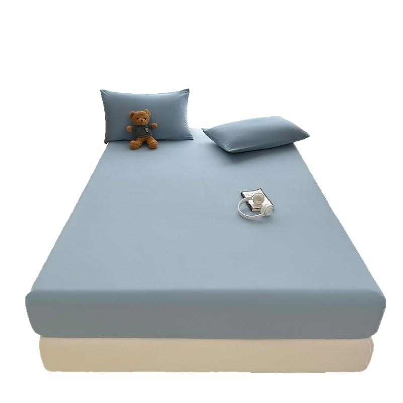 Einfarbiges hautfreundliches gewaschenes Baumwoll-Spannbettlaken für Zuhause All-inclusive Matratzenschoner Staubschutz