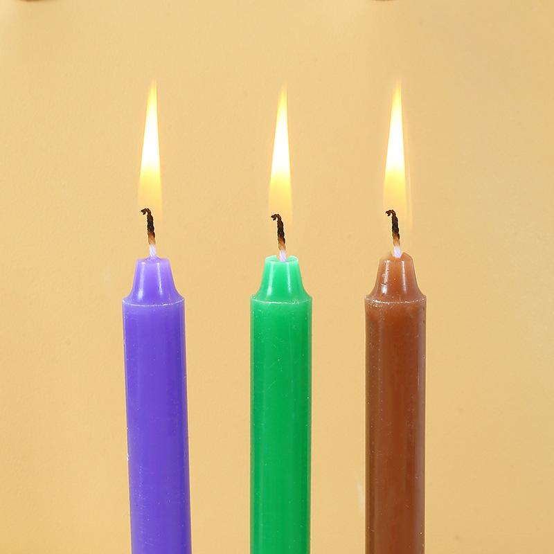 10 Pieces/boxed Colored Long Pole Candles for Household Lighting Candlelight Dinner Western Restaurant Emergency Power Outage Wax Candle