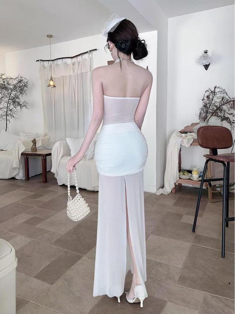 Women's Sexy Long Dress for Nightclub or Formal Wear - New Style Sauna Technician Work Clothes