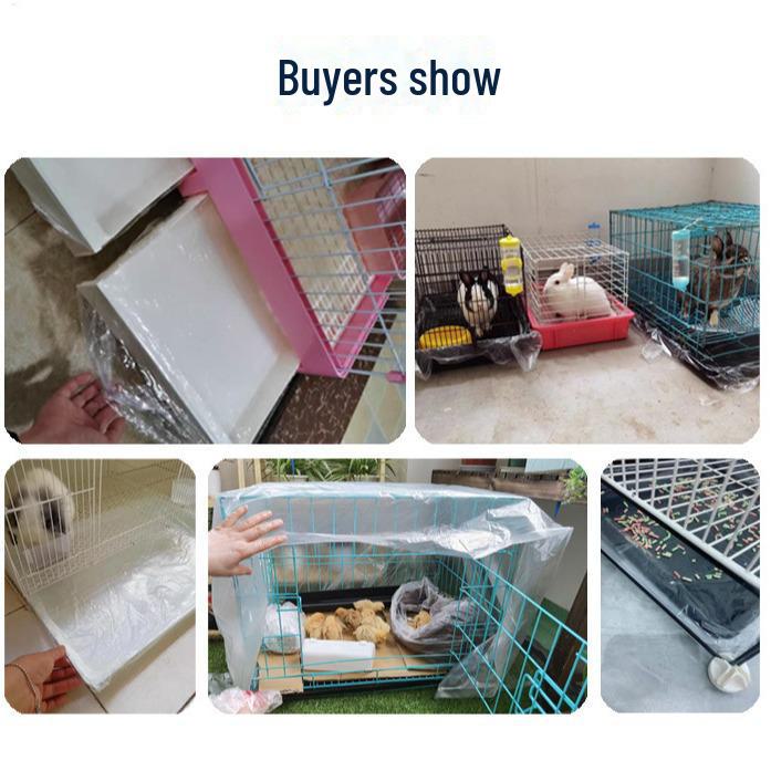 Disposable Rabbit Cage Liner: Plastic Film for Cage Chassis and Toilet.