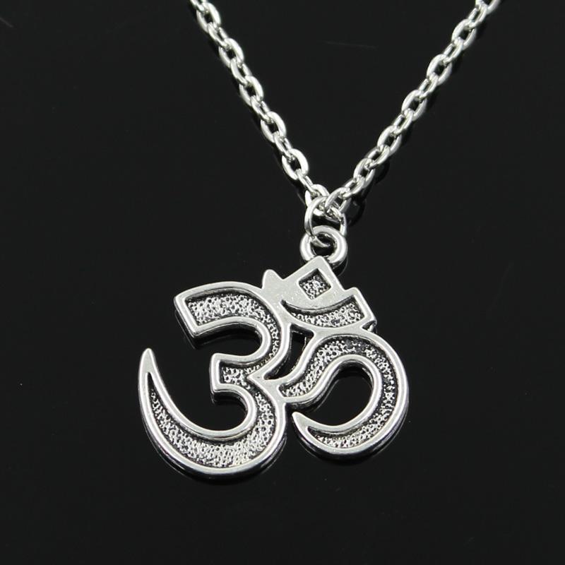 New Fashion Yoga Om Pendants Round Cross Chain Short Long Mens Womens Silver Necklace Jewelry Gift 40cm length