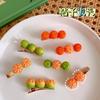 Creative Fun Half-peeled Orange Hairpin Cute Girl Side Clip Japanese Fruit Word Clip Duckbill Clip Net Red Hair Accessories