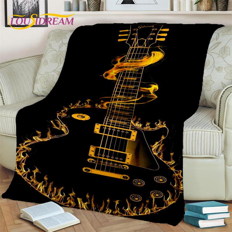 Electric Guitar Bass Classical Guitar Blanket,Throw Blanket for Home Bedroom Bed Sofa Picnic Office Hiking Leisure Nap Cover Kid